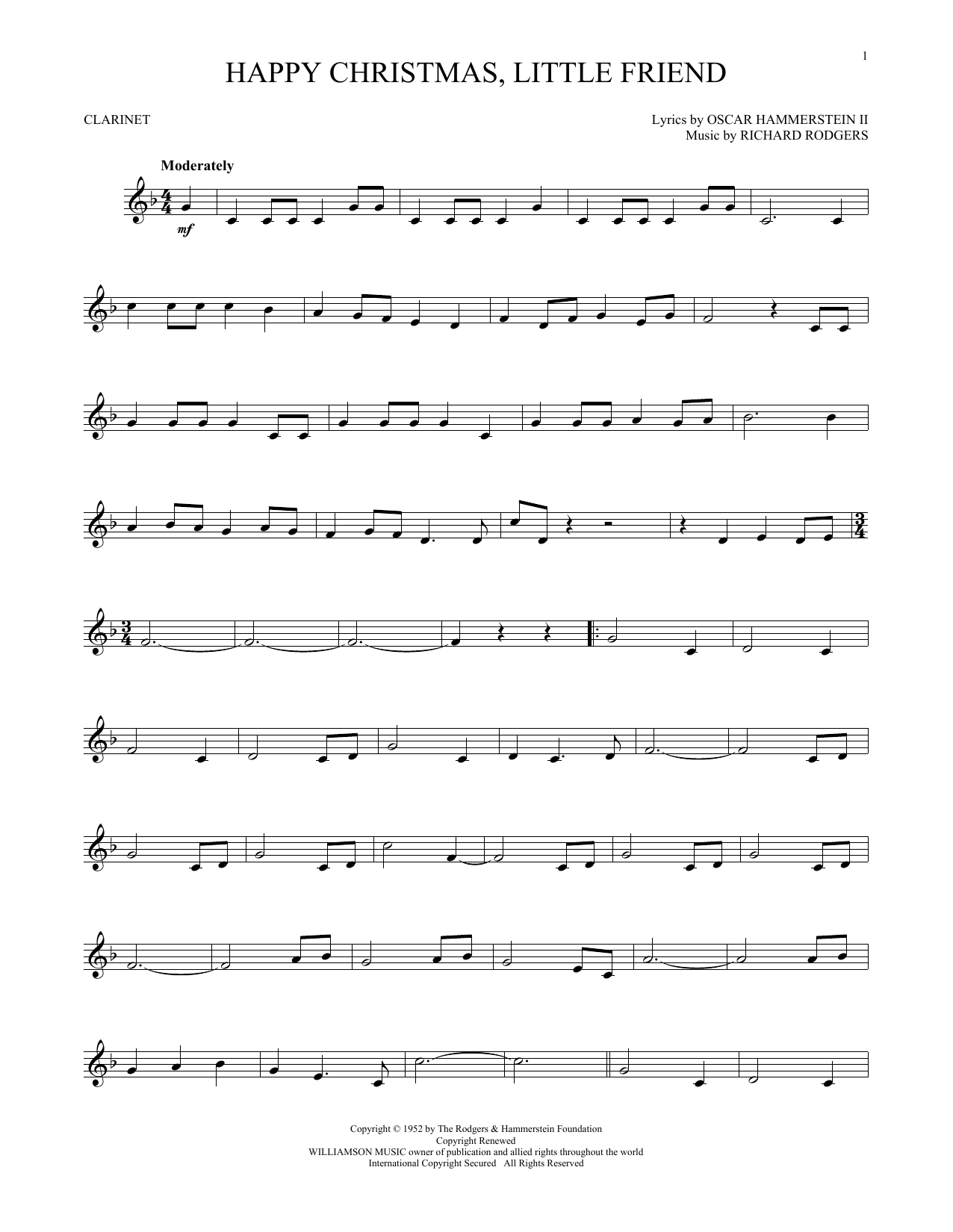 Product gallery: Page 1 of 1 Happy Christmas, Little Friend, Rodgers & Hammerstein