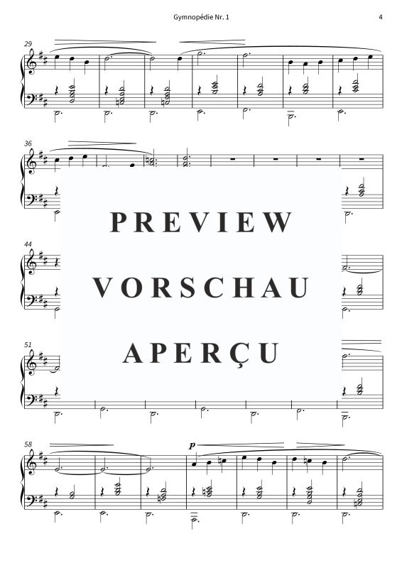 Product gallery: Page 6 of 7 Gymnopédie Nr. 1 - Langsam und schmerzlich, , Solo Piano
