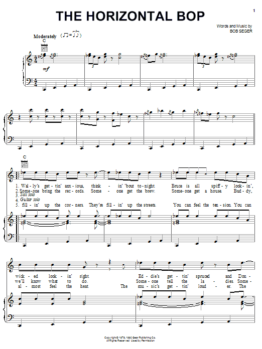 Produktgalerie: Seite 1 von 1 The Horizontal Bop, Bob Seger, Gesang, Gitarre, Klavier
