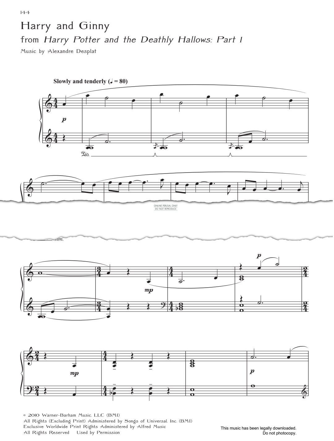 gallery: Harry And Ginny (from 'Harry Potter and the Deathly Hallows: Part 1'), Alexandre Desplat