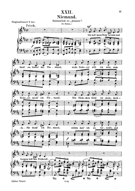 Product picture to: Niemand Op.25 No.22Robert Schumann