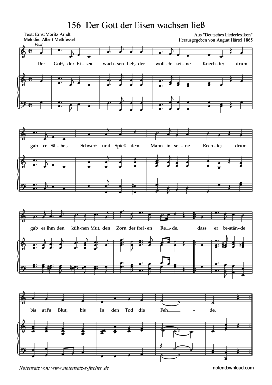 Produktgalerie: Seite 1 von 3 Der Gott der Eisen wachsen ließ , , Klavier und Gesang