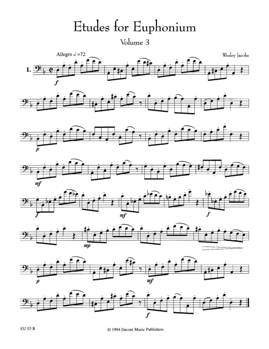 Product picture to: Etudes for Euphonium, Vol. 3 Jacobs