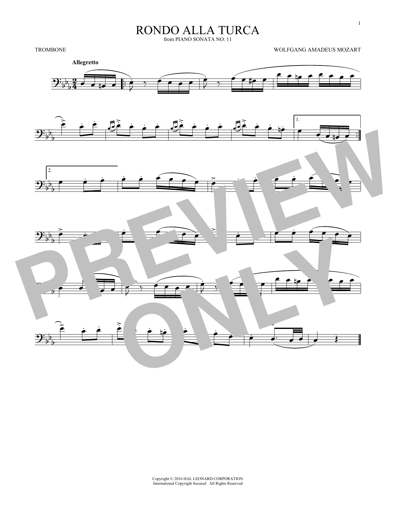 Product gallery: Page 1 of 1 Rondo Alla Turca, Wolfgang Amadeus Mozart