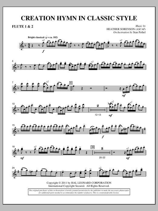 Product picture to: Creation Hymn In Classic Style - Flute 1 & 2