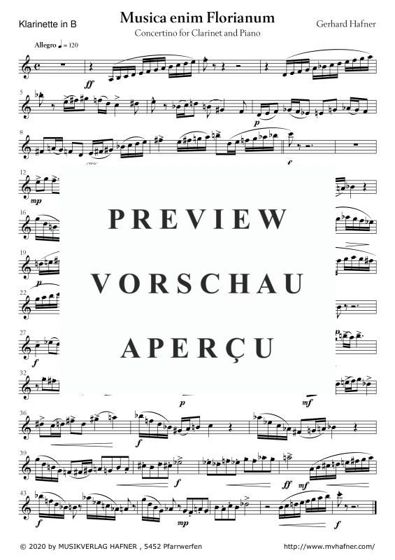 Product gallery: Page 11 of 11 Musica enim Florianum, , (clarinet in Bb and piano)