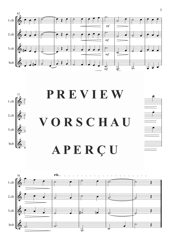 Produktgalerie: Seite 4 von 8 In einem kühlen Grunde, , Klarinettenquartett