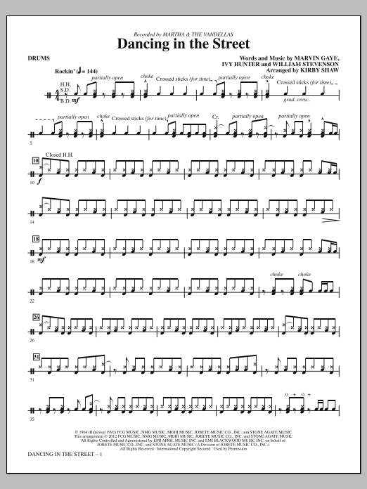 Produktgalerie: Seite 1 von 1 Dancing In The Street - Drums, Kirby Shaw, Chor