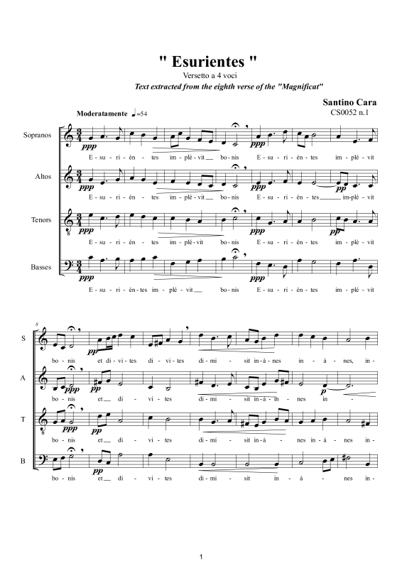 Product picture to: Esurientes - Versetto (Magnificat)Santino Cara
