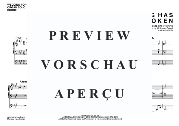 Produktgalerie: Seite 4 von 8 Morning Has Broken, Stevens, Cat, (Orgel Solo)