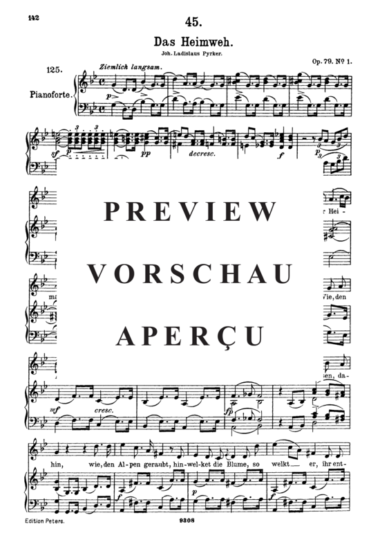 gallery: Das Heimweh D.851 , , (Gesang hoch + Klavier)