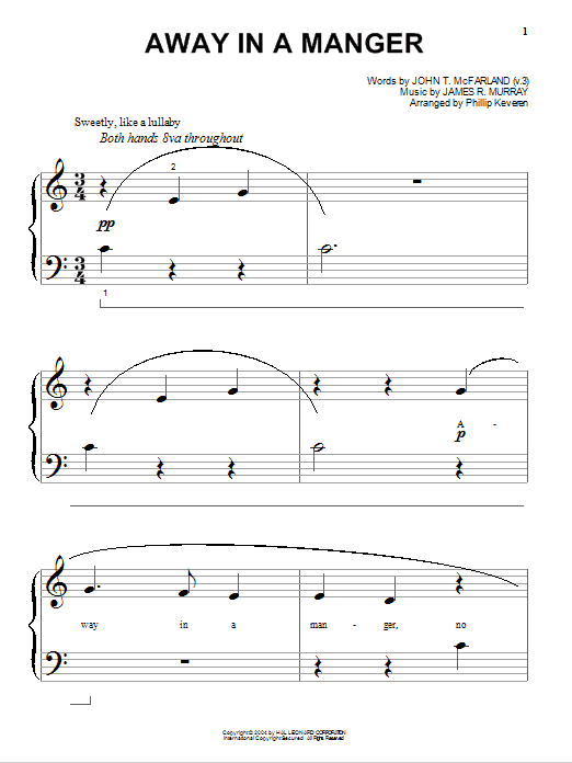 Produktgalerie: Seite 1 von 1 Away In A Manger (arr. Phillip Keveren), Traditional, Klavier