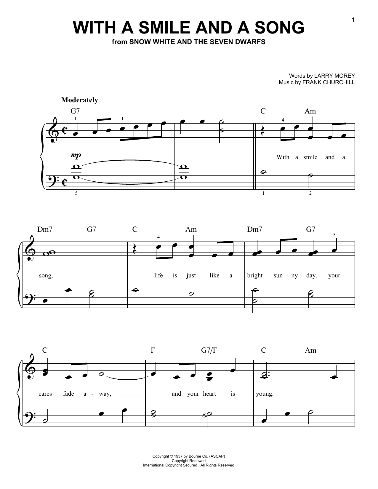 Produktbild zu: With A Smile And A Song (from Snow White And The Seven Dwarfs)