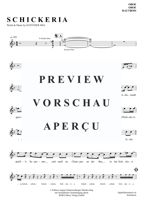 Produktgalerie: Seite 2 von 4 Schickeria, Spider Murphy Gang, Oboe