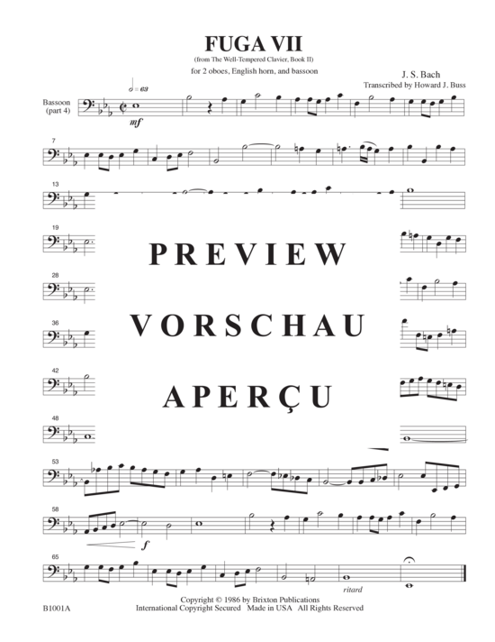 gallery: Fuga VII , , (2 Oboen, Englischhorn und Fagott)