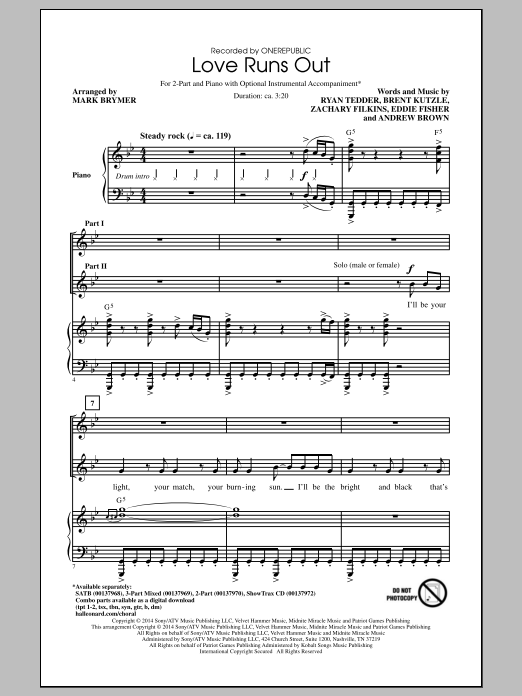 Produktbild zu: Love Runs Out (arr. Mark Brymer)