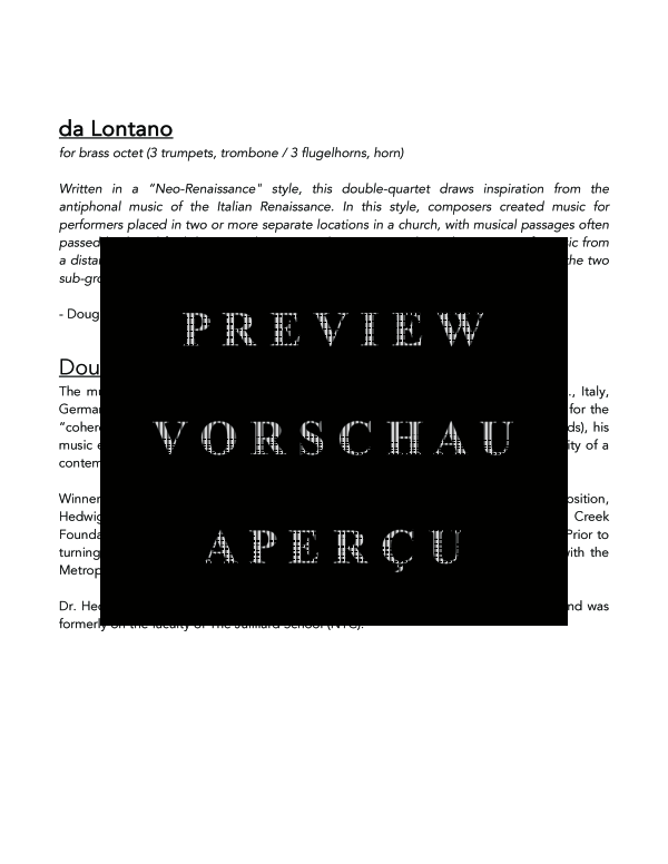 gallery: Da Lontano, , (Brass octet)