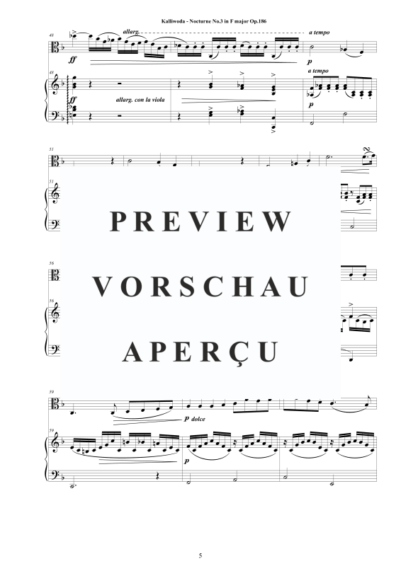 Produktgalerie: Seite 6 von 10 Nocturne Nr.3 Op.186, , Viola und Klavier
