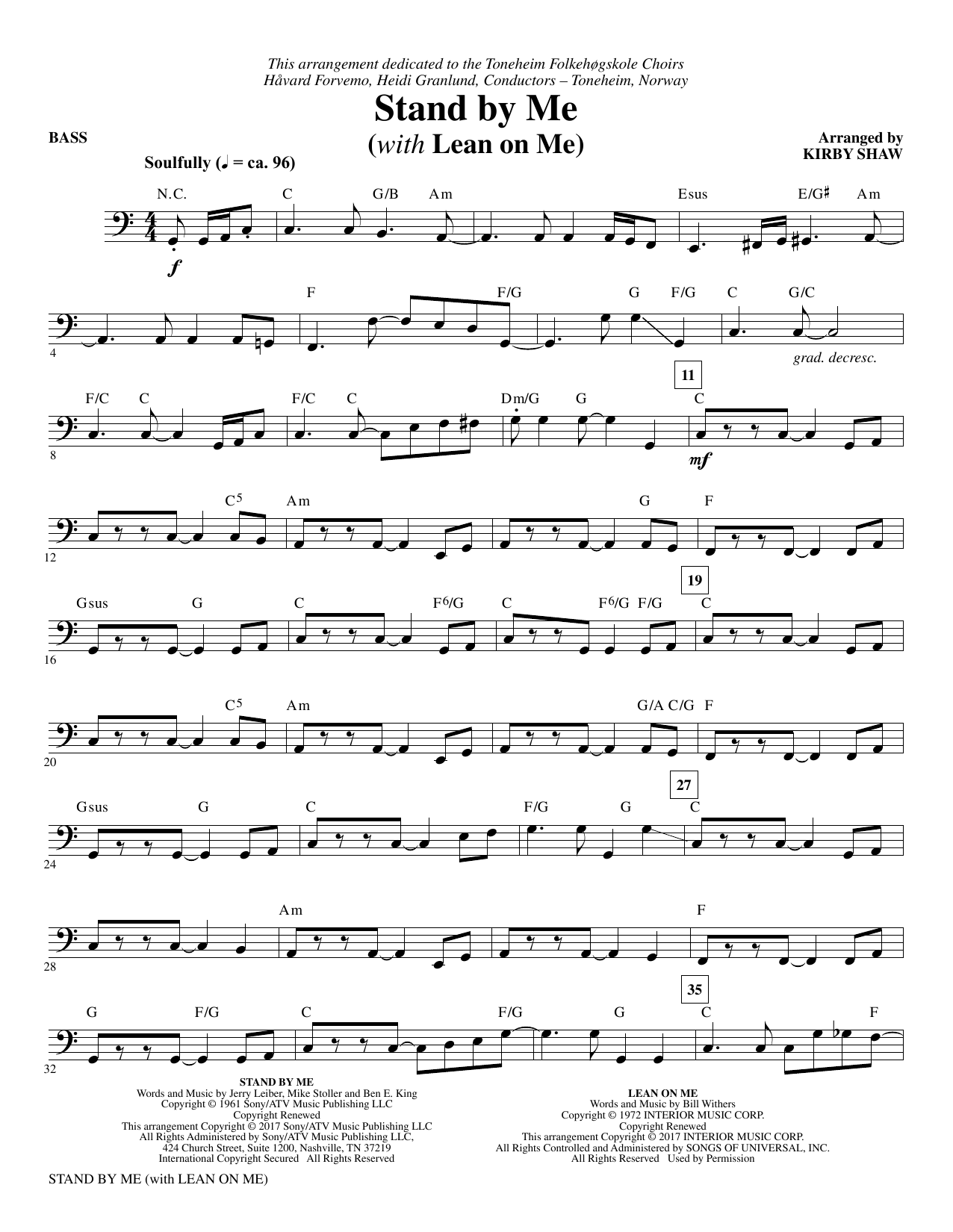 Produktgalerie: Seite 1 von 1 Stand By Me (with "Lean On Me") - Bass, Kirby Shaw, Chor