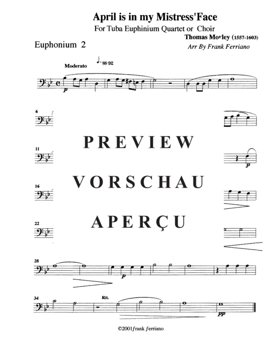 Produktgalerie: Seite 10 von 16 Two Morley Madrigals , , (Tuba Quartett/Quintett EETT + EETTT)