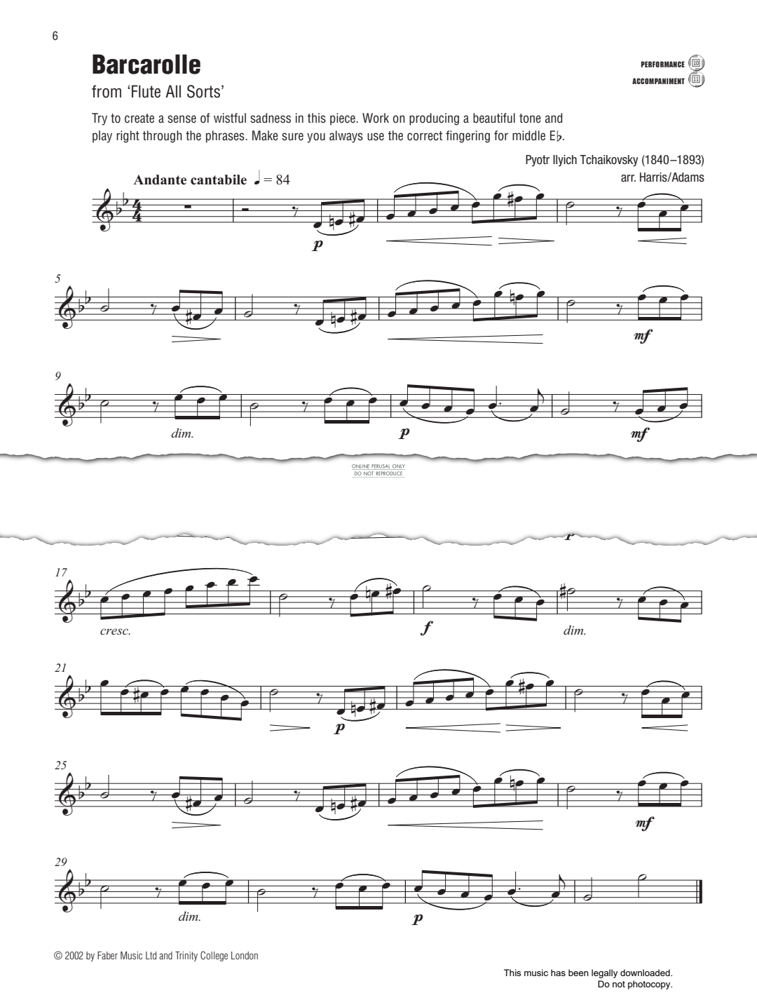 Product gallery: Page 1 of 1 Barcarolle, Pyotr Ilyich Tchaikovsky