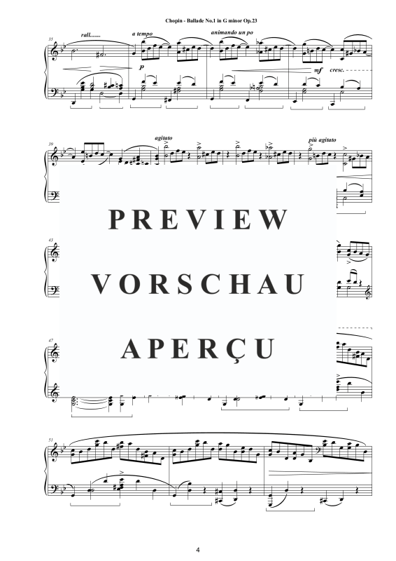 Produktgalerie: Seite 5 von 11 Ballade No.1 in G-Moll Op. 23, , Klavier Solo