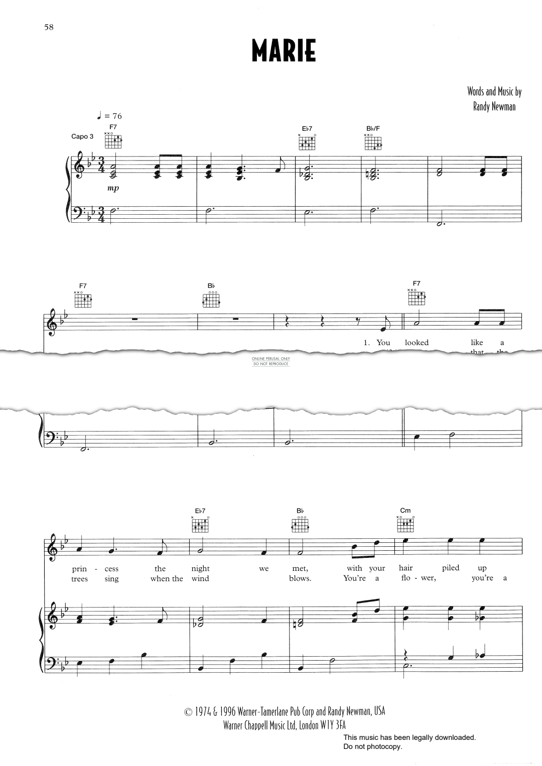 Product gallery: Page 1 of 1 Marie, Randy Newman