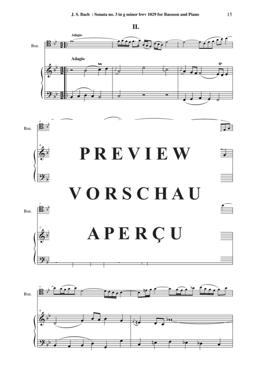 Product gallery: Page 16 of 21 Viola da Gamba Sonata Nr. 3, BWV 1029 , , (bassoon + piano)