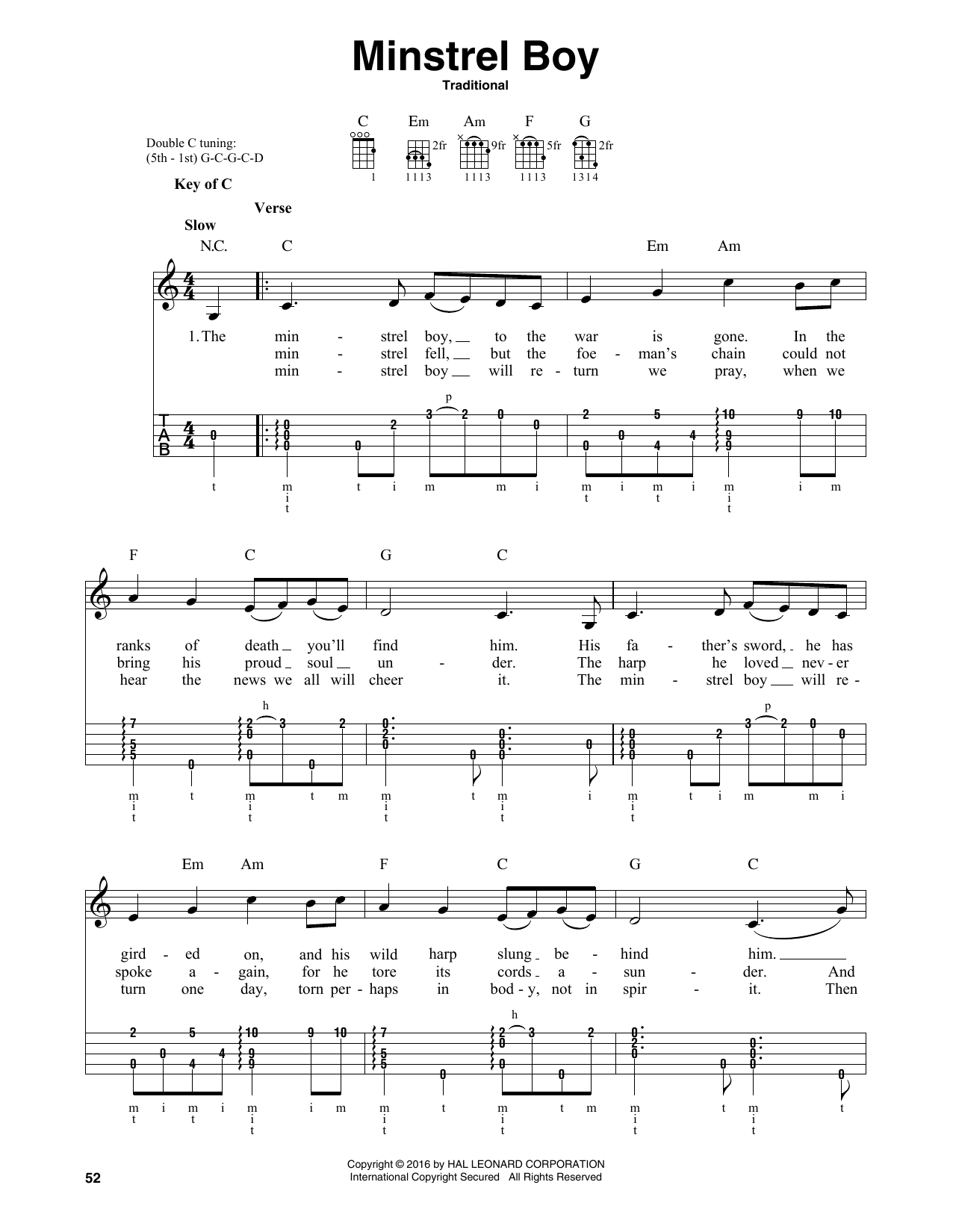 Product gallery: Page 1 of 1 Minstrel Boy, Traditional