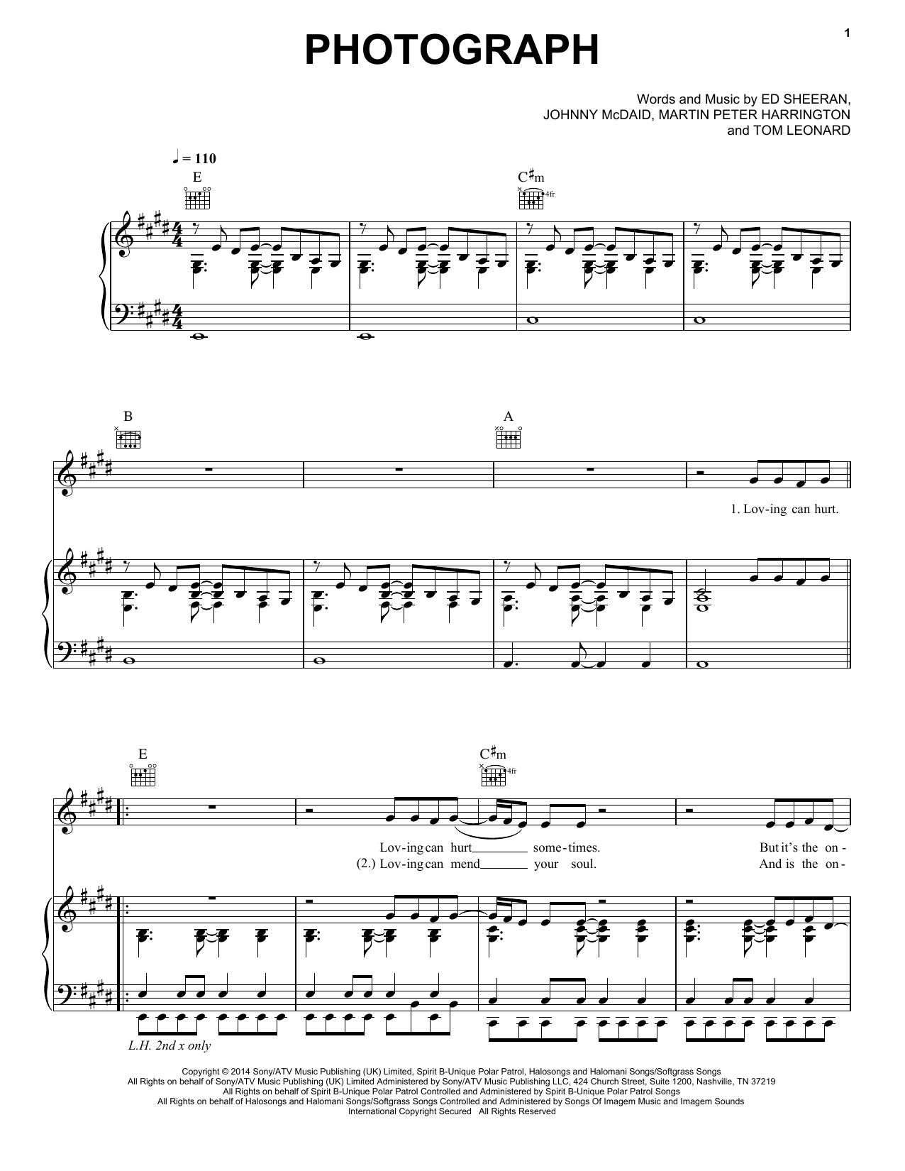 Produktbild zu:  Photograph - Ed Sheeran