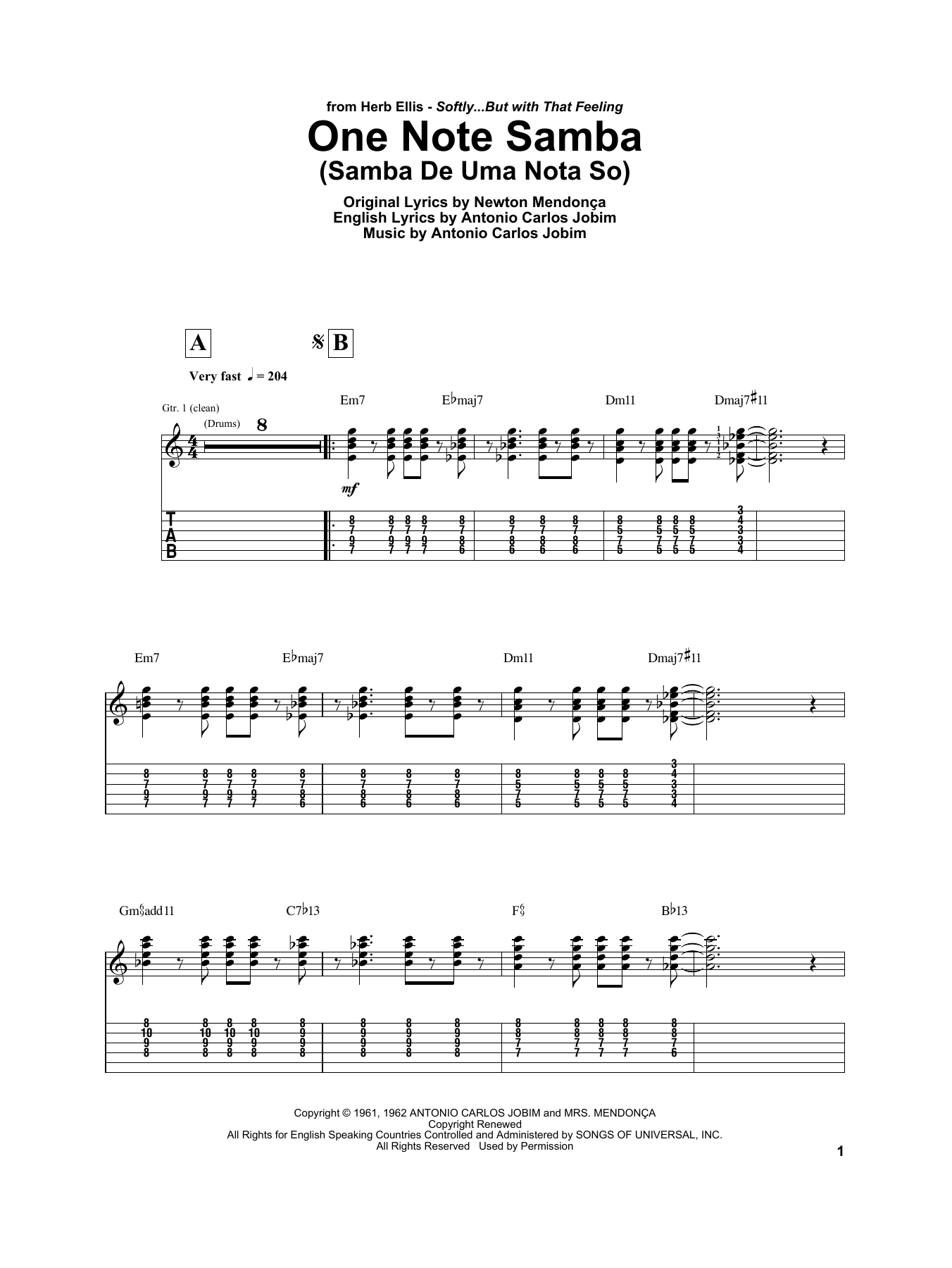 Product gallery: Page 1 of 1 One Note Samba (Samba De Uma Nota So), Herb Ellis