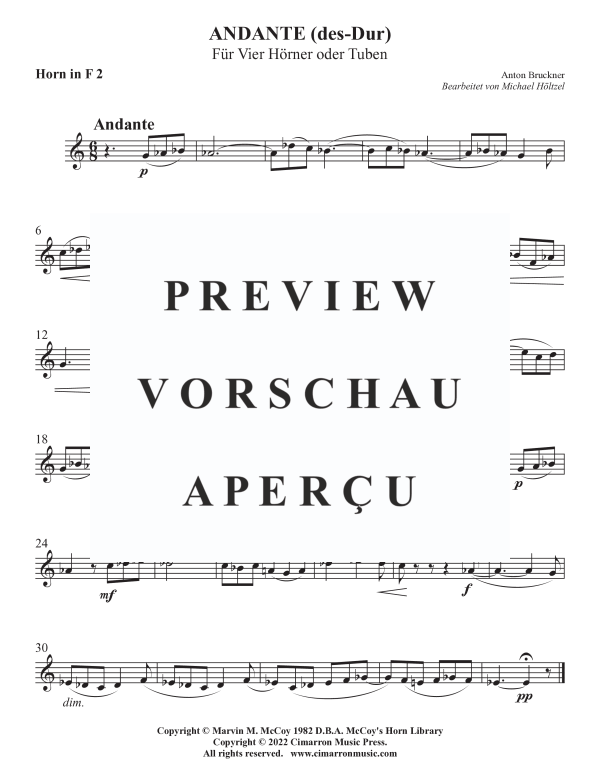Product gallery: Page 6 of 8 Andante in Des-Dur, , Horn/Tuba Quartet