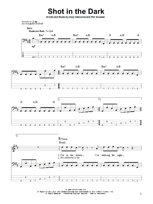 Produktgalerie: Seite 1 von 1 Shot In The Dark, Ozzy Osbourne, E-Bass