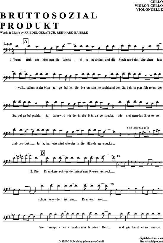 Produktgalerie: Seite 1 von 5 Bruttosozialprodukt , Geier Sturzflug, (Violon-Cello)