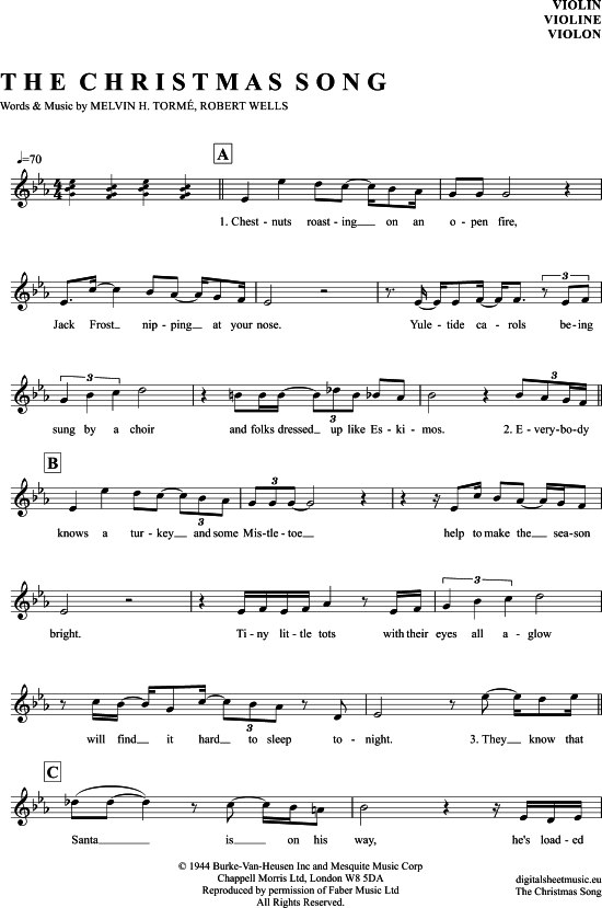 Product gallery: Page 1 of 3 The Christmas Song (Merry Christmas To You) , Torme, Mel, violin