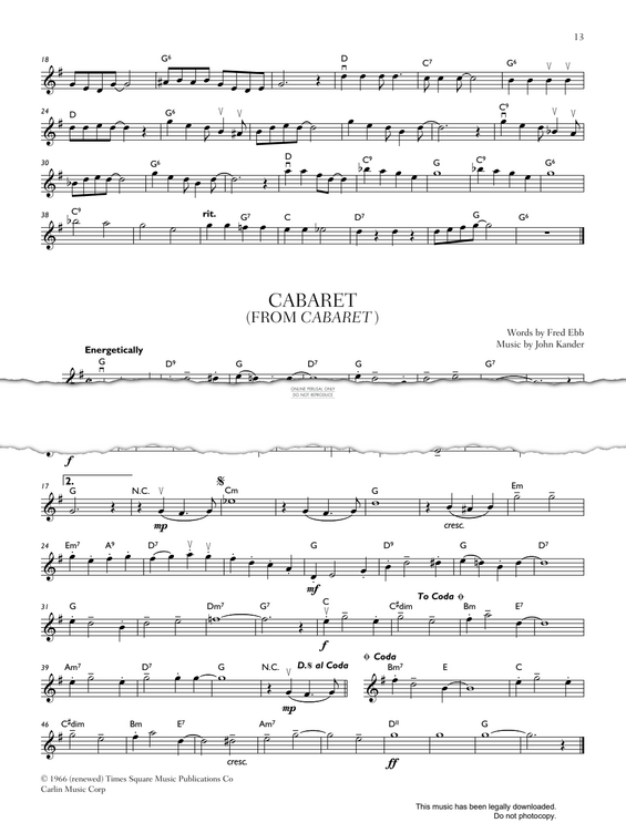 Produktgalerie: Seite 1 von 1 Cabaret, John Kander, Violine