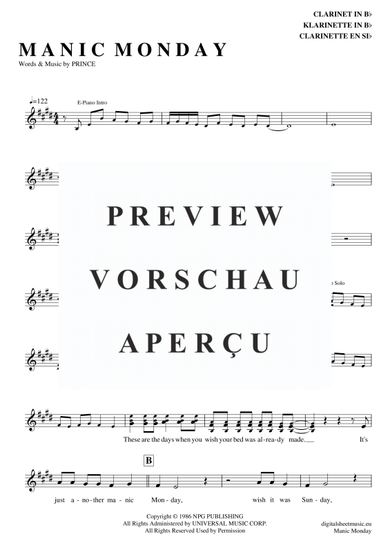 Product gallery: Page 2 of 4 Manic Monday , Bangles, Clarinet in B-flat