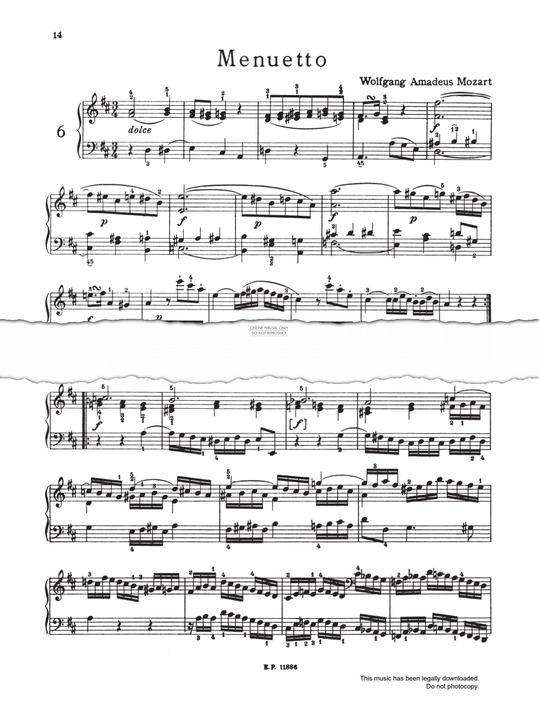 Produktbild zu: Minuet In D Major KV355