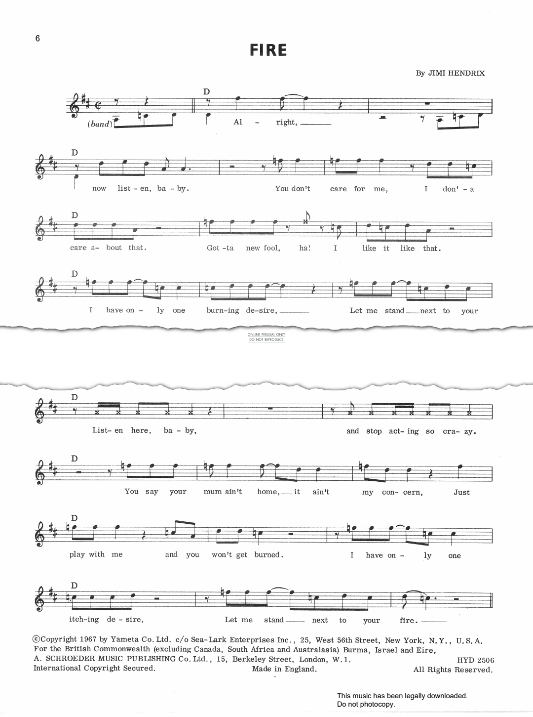Produktgalerie: Seite 1 von 1 Fire, Jimi Hendrix, Gesang, Gitarre