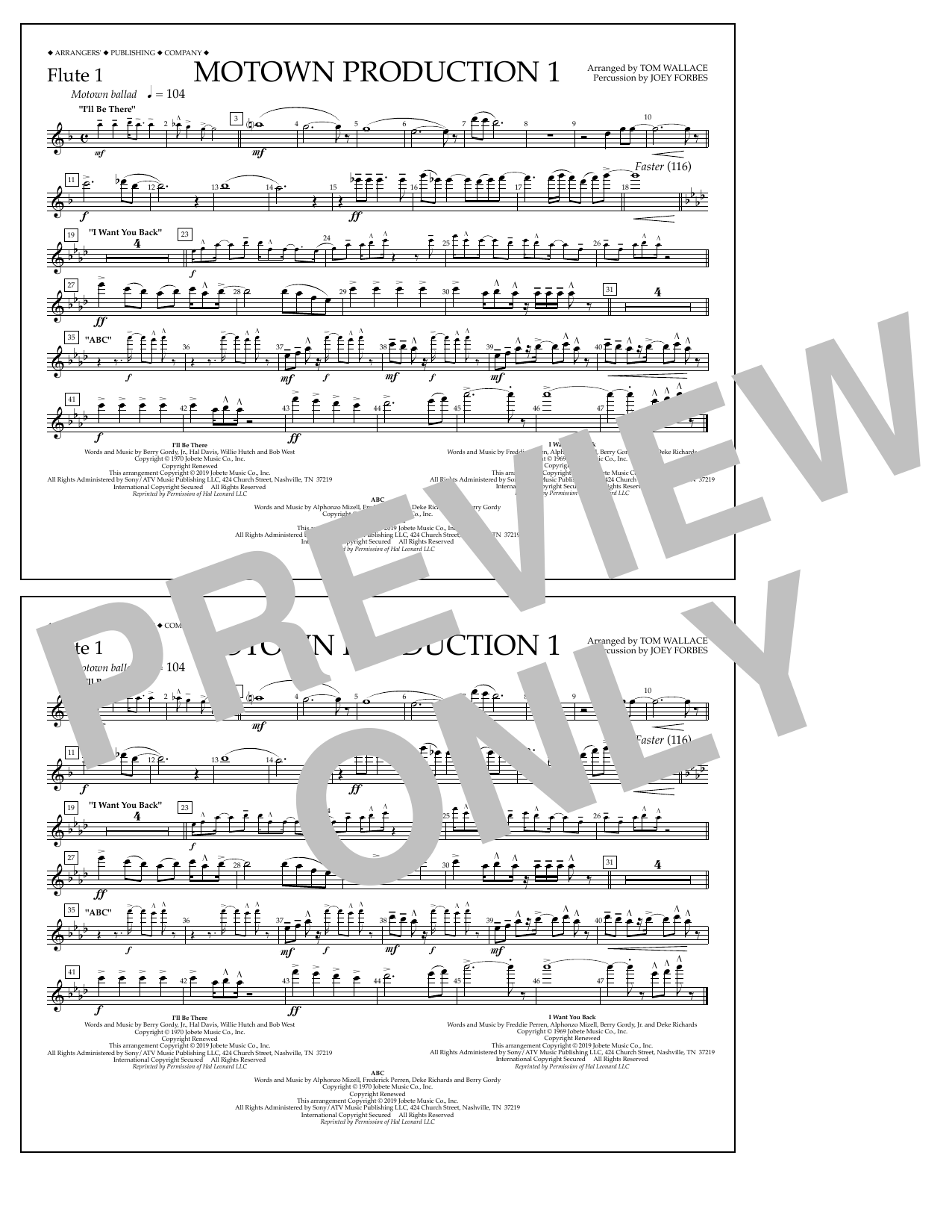 Product picture to: Motown Production 1(arr. Tom Wallace) - Flute 1