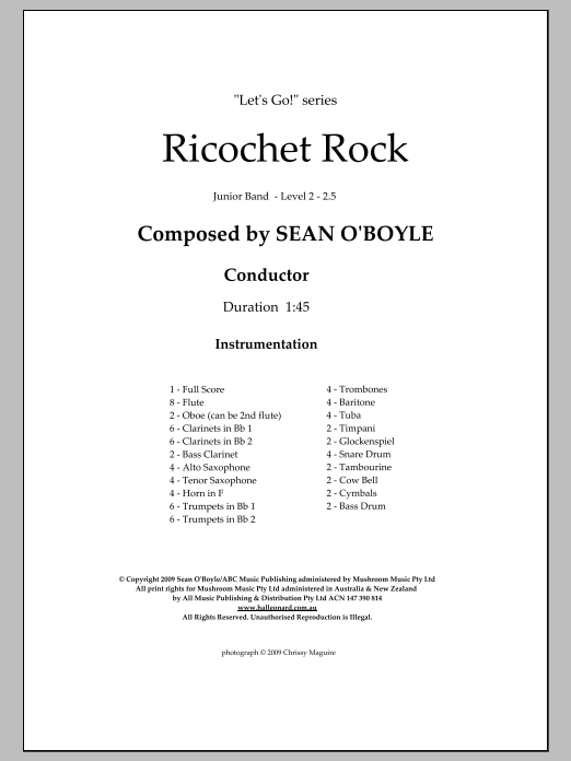 Produktbild zu:  Ricochet Rock - Score - 
