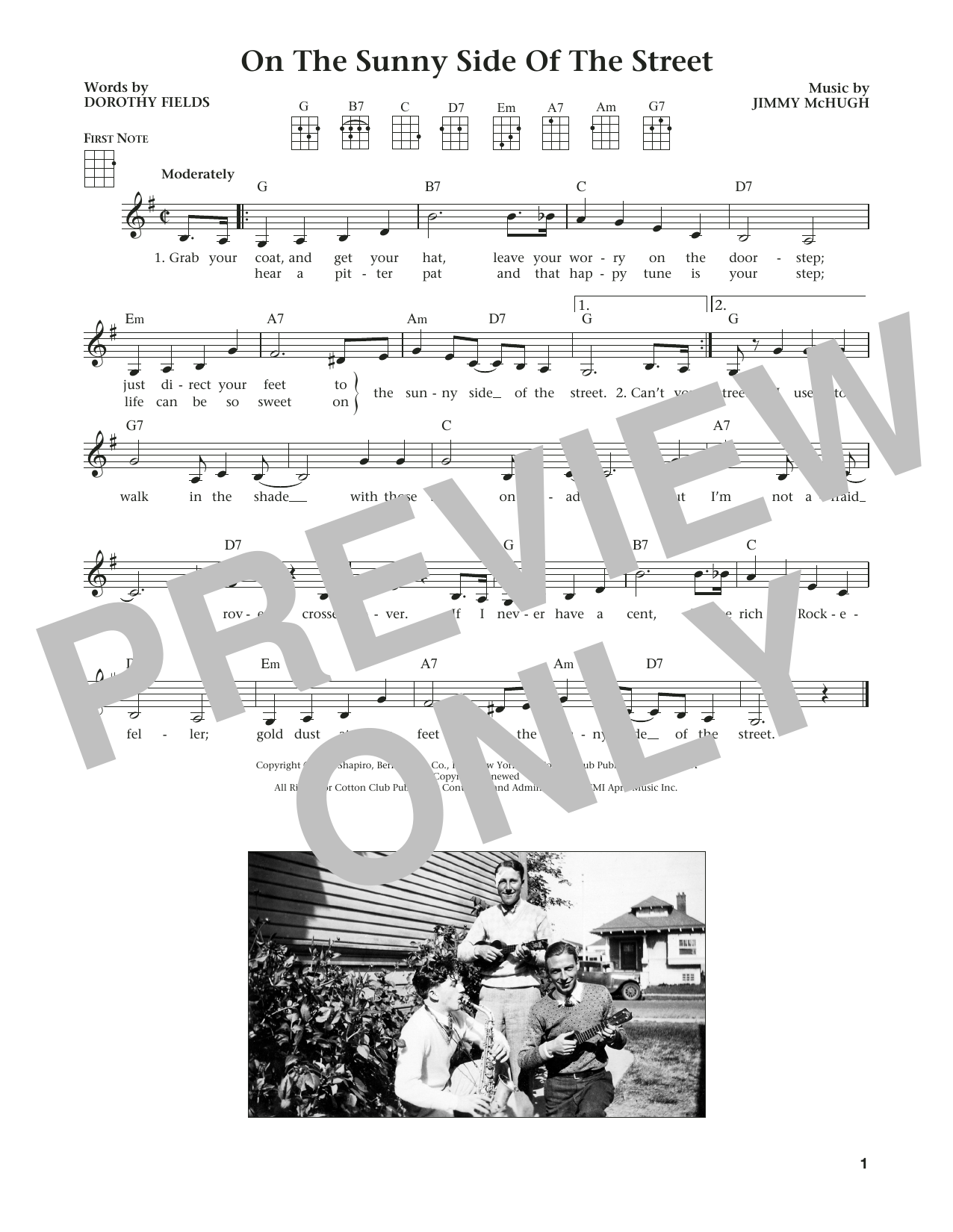 Product gallery: Page 1 of 1 On The Sunny Side Of The Street (from The Daily Ukulele) (arr. Liz and Jim Beloff), Dorothy Fields