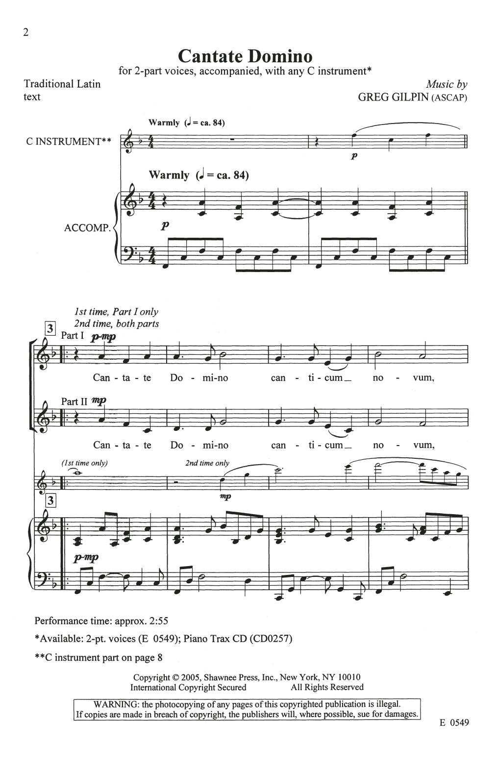 Product gallery: Page 1 of 1 Cantate Domino, Greg Gilpin