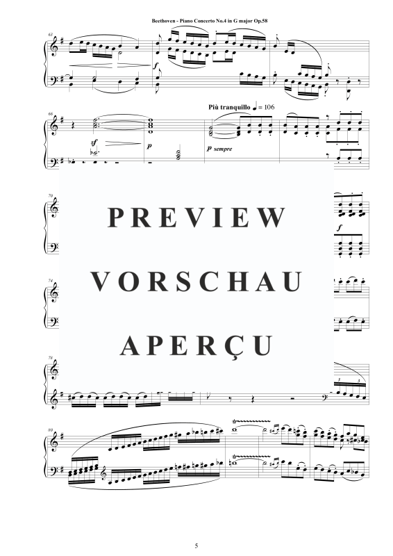 Produktgalerie: Seite 6 von 11 Piano Concerto No.4 in G major Op.58 - Piano Version, , Klavier Solo
