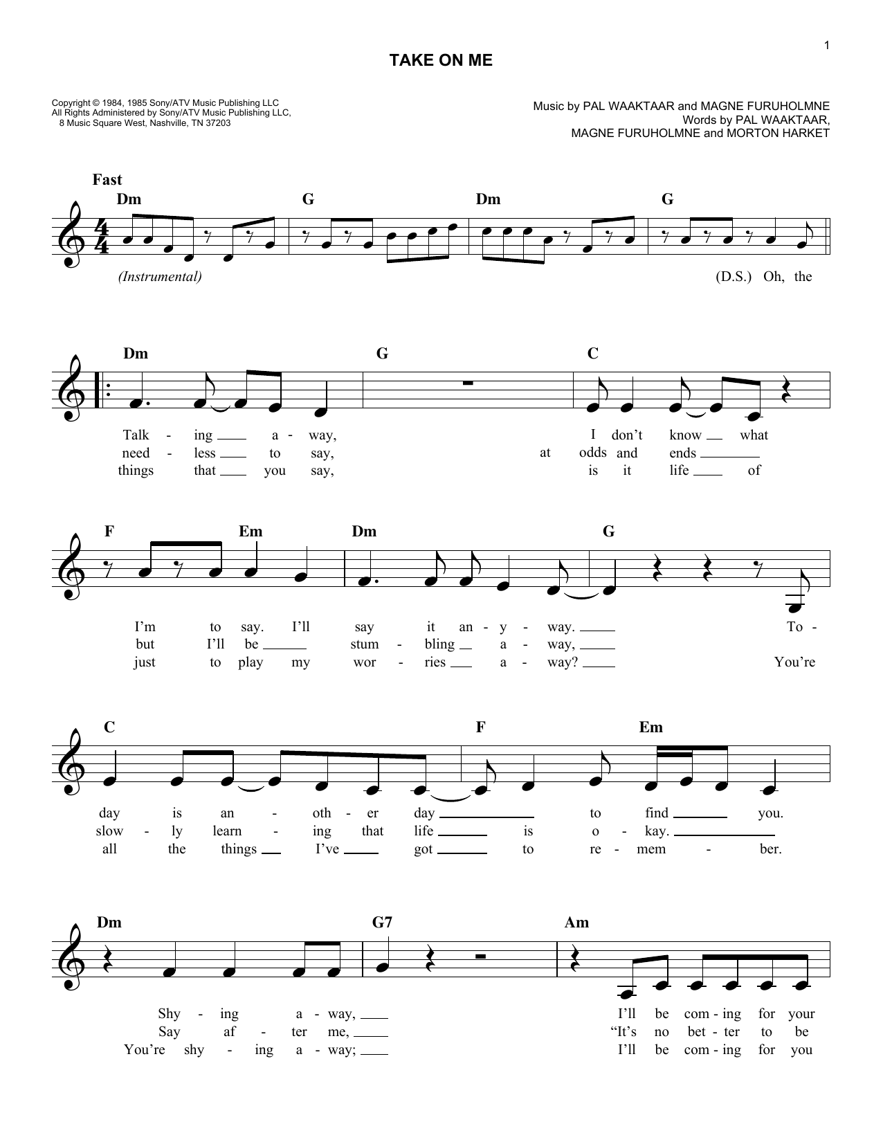 Produktgalerie: Seite 1 von 1 Take On Me, a-ha