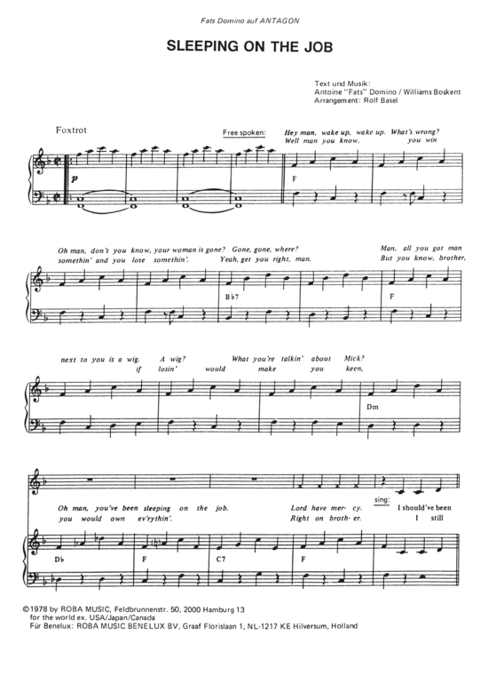 Produktbild zu: Sleeping on the Job Fats Domino