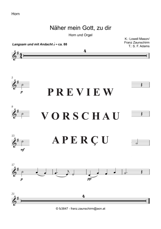 Produktbild zu: Näher mein Gott zu dir Lowell Mason (Franz Zaunschirm)