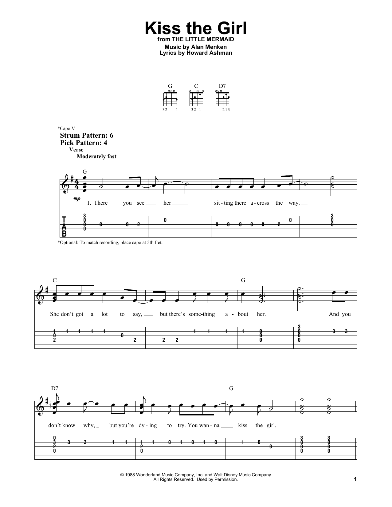 Produktbild zu: Kiss The Girl (from The Little Mermaid)