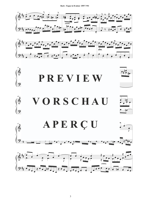 Product gallery: Page 4 of 9 Fugue in B minor BWV 951, , Solo Piano