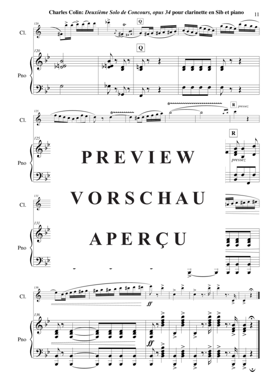 Product gallery: Page 12 of 17 Solo de Concours no. 2, Opus 34 , , (clarinet in Bb + piano)